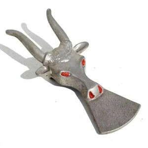 Vintage Cast Aluminum RICARDO Bootjack 11" Longhorn Bull Shoe Horn